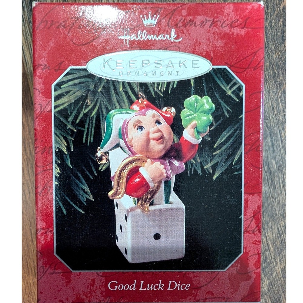 Hallmark Keepsake Ornament 1998 Good Luck Dice Jester Tammy Haddix Vintage